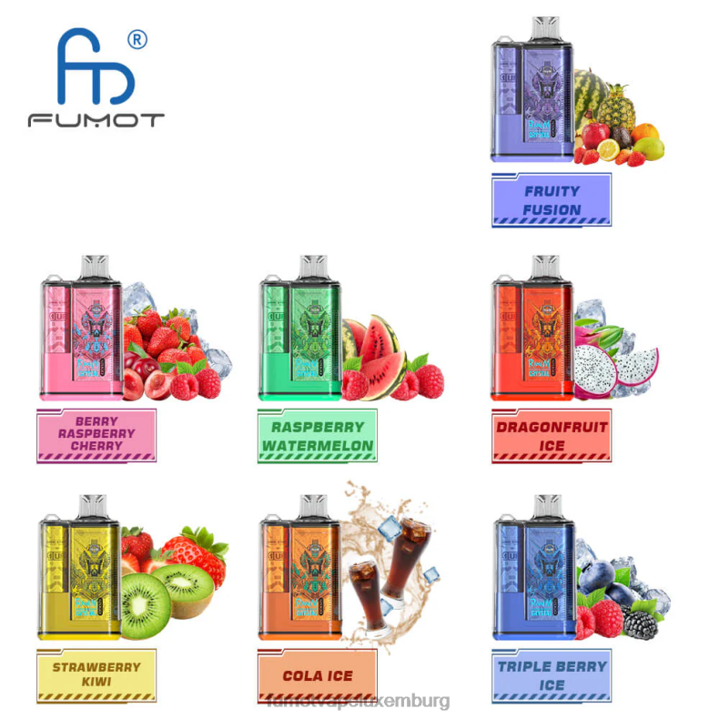 1 Stück – 12000 Einweg-Vape-Box 20 ml Drachenfruchteis Fumot Crystal BDR6J265 Fumot vape flavors