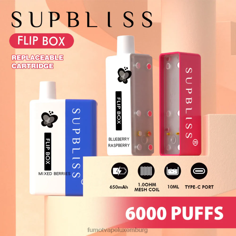 Box 6000 austauschbares Vape-Kit – 10 ml (1 Stück) Bananenmilchshake Fumot Supbliss Flip BDR6J330 Fumot vape online shop