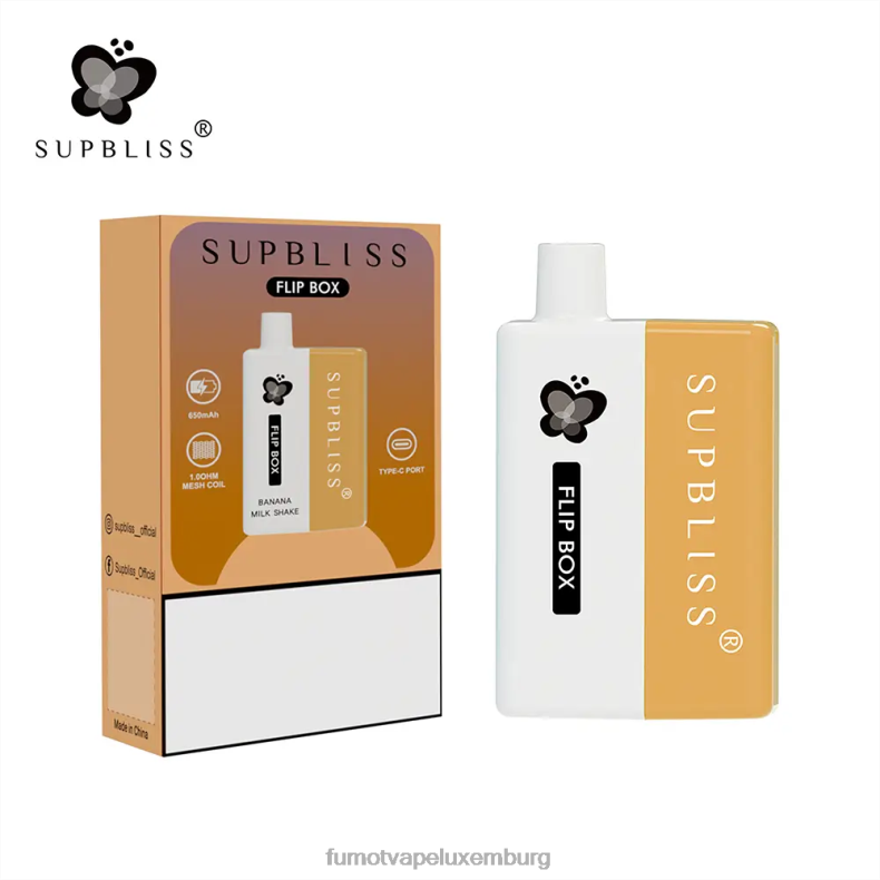 Box 6000 austauschbares Vape-Kit – 10 ml (1 Stück) Bananenmilchshake Fumot Supbliss Flip BDR6J330 Fumot vape online shop