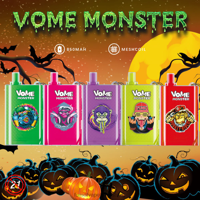 10000 Einweg-Vape-Pod-Gerät – 20 ml (1 Stück) Traubeneis Fumot Vome Monster BDR6J429 Fumot vape sale