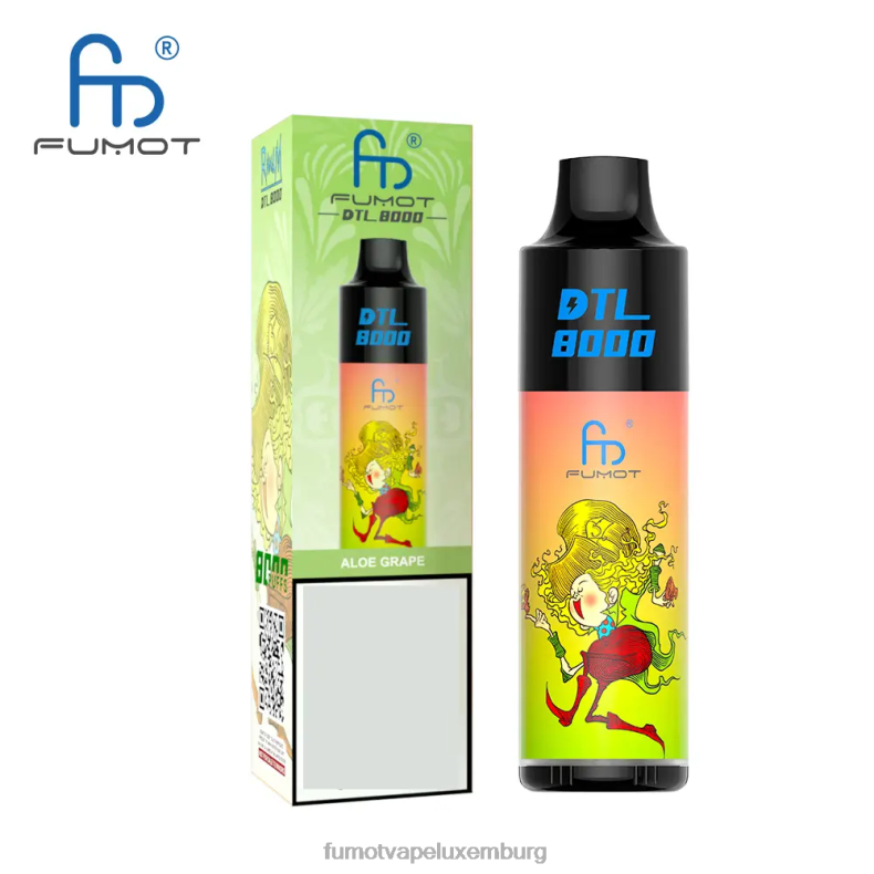 8000 Einweg-Vape-Pen – 16 ml (1 Stück) Aloe-Traube Fumot DTL BDR6J413 Fumot vape geschmack