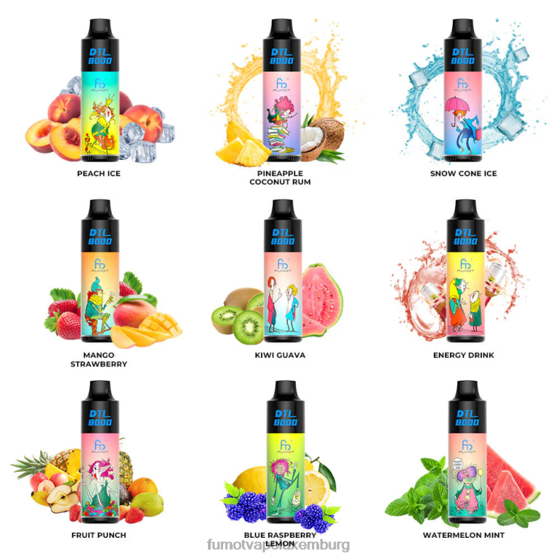 8000 Einweg-Vape-Pen – 16 ml (1 Stück) Aloe-Traube Fumot DTL BDR6J413 Fumot vape geschmack