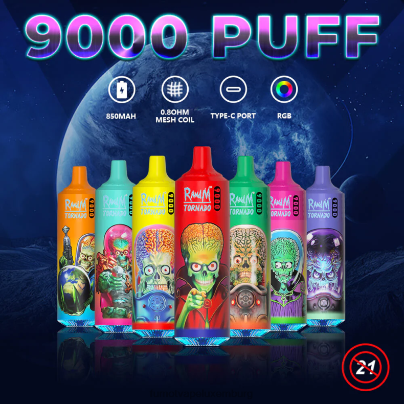 18 ml 9000 Einweg-Vape-Pen (1 Stück) Erdbeerlimonade Fumot Tornado BDR6J21 Fumot e zigarette