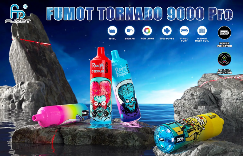 1 Stück 9000 Pro 18 ml Einweg-Vaporizer Ananas Fumot Tornado BDR6J224 Fumot vape Lëtzebuerg