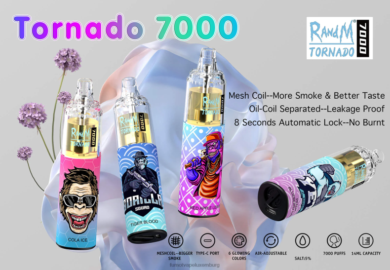 7000 Einweg-Vape-Pen – 14 ml (1 Stück) Eis am Stiel Fumot Tornado BDR6J79 Fumot vape sale